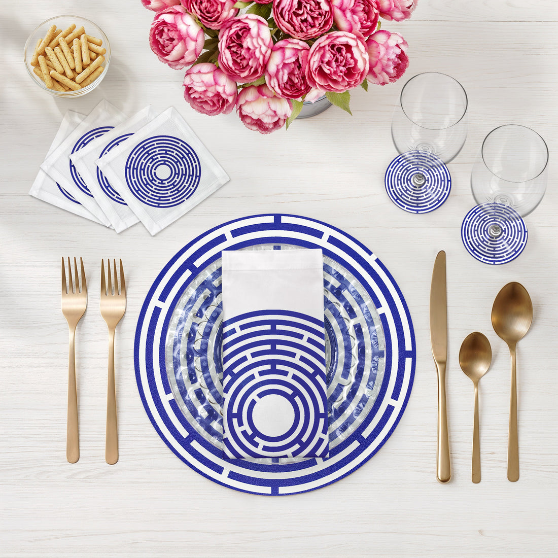 Constellations Maze 16 Round Pebble Placemat, Set Of 4 - nicolettemayer.com