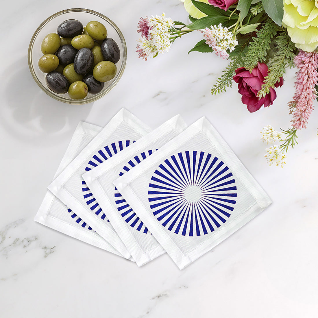 Constellations Point Cotton Sateen Cocktail Napkins