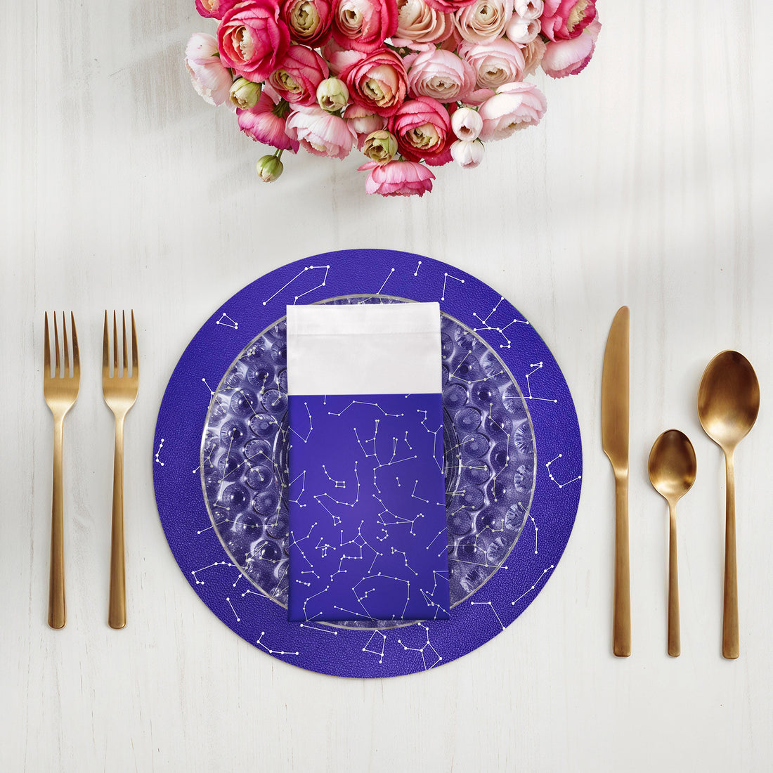 Constellations Stars Cotton Sateen Dinner Napkins - nicolettemayer.com