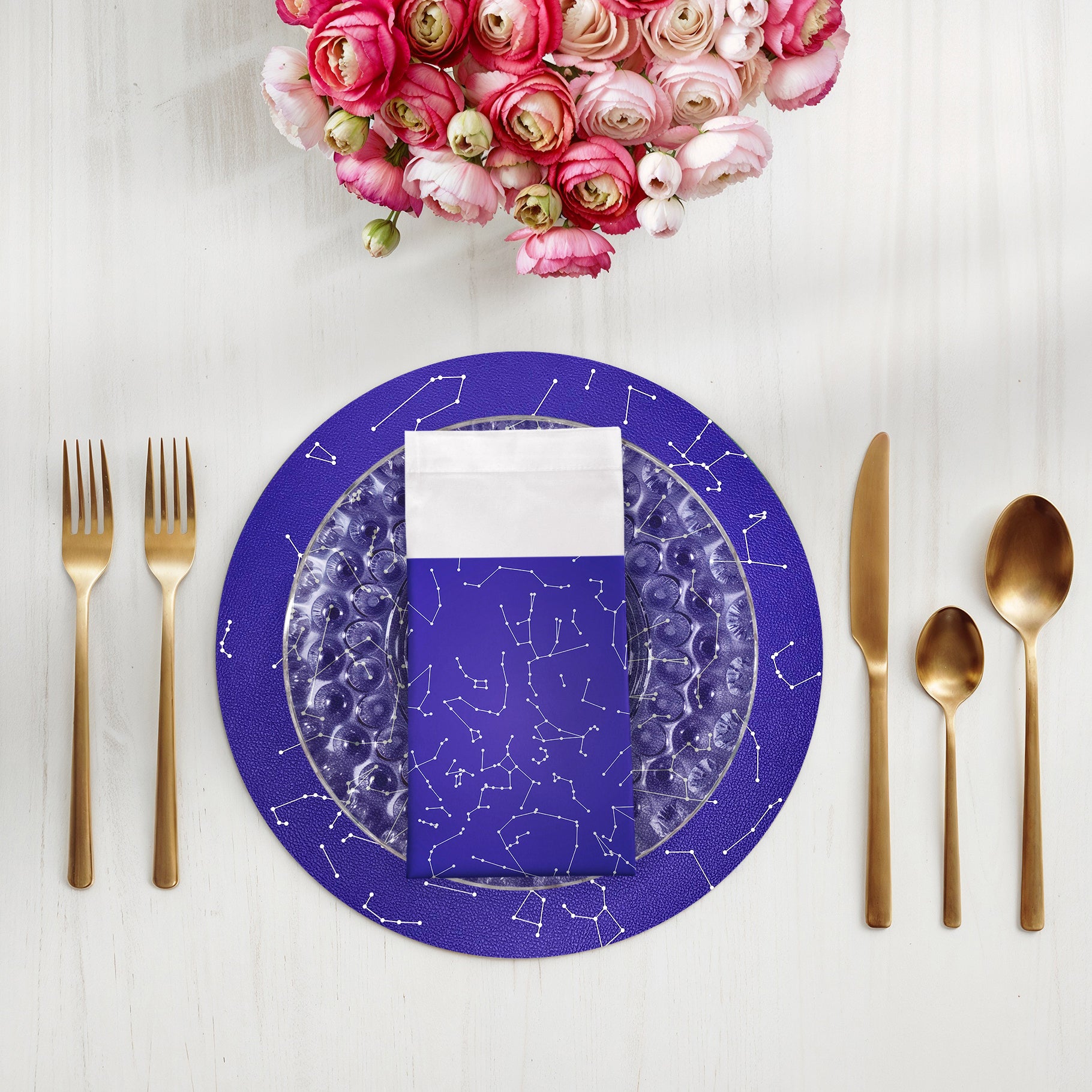 Constellations Stars Cotton Sateen Dinner Napkins - nicolettemayer.com