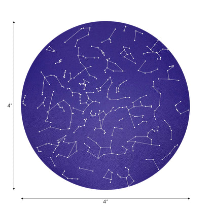 Constellations Stars Vegan Leather Round Coasters