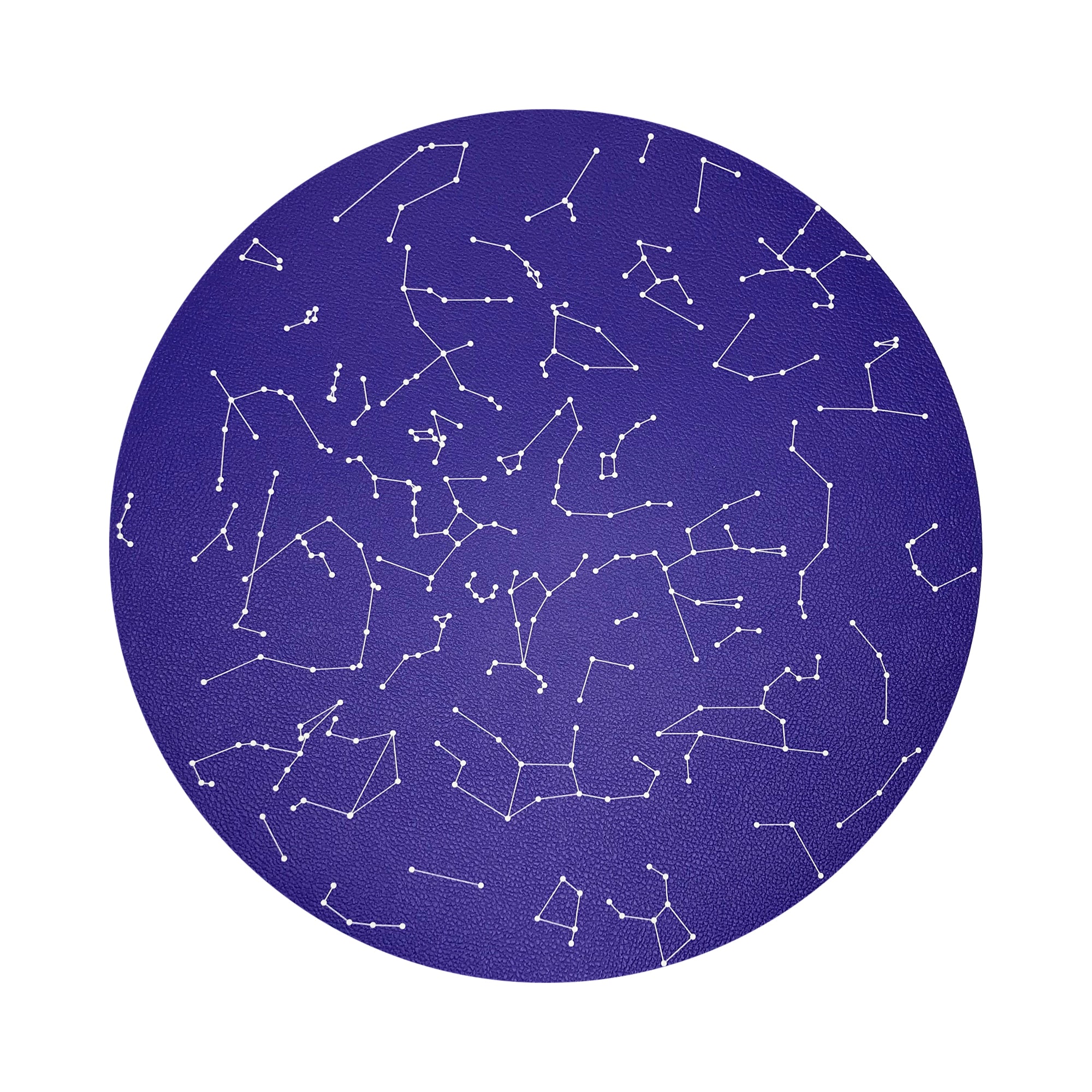 Constellations Stars Vegan Leather Round Coasters