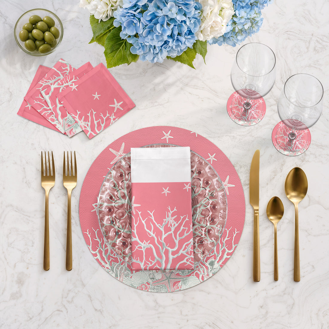 Sets de table rectangulaires Coral Branch 17&quot;