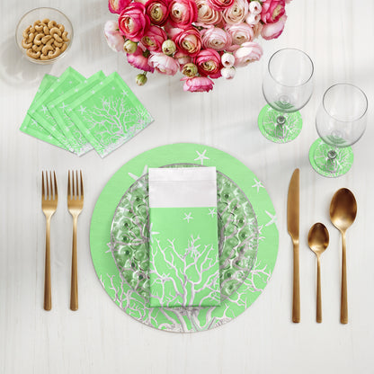 Coral Branch Colony 16" Round Pebble Placemats, Set of 4 - nicolettemayer.com
