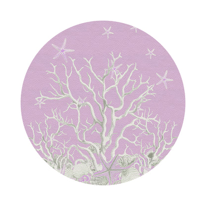 Coral Reef Lilac 16&quot; Round Pebble Placemats, Set of 4 - nicolettemayer.com
