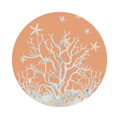 Coral Reef Peach 16&quot; Round Pebble Placemats, Set of 4 - nicolettemayer.com
