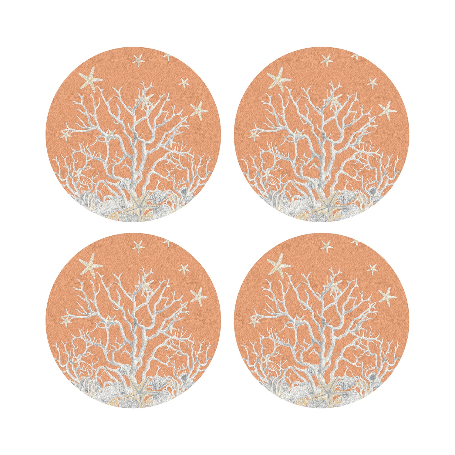 Coral Reef Peach 16&quot; Round Pebble Placemats, Set of 4 - nicolettemayer.com
