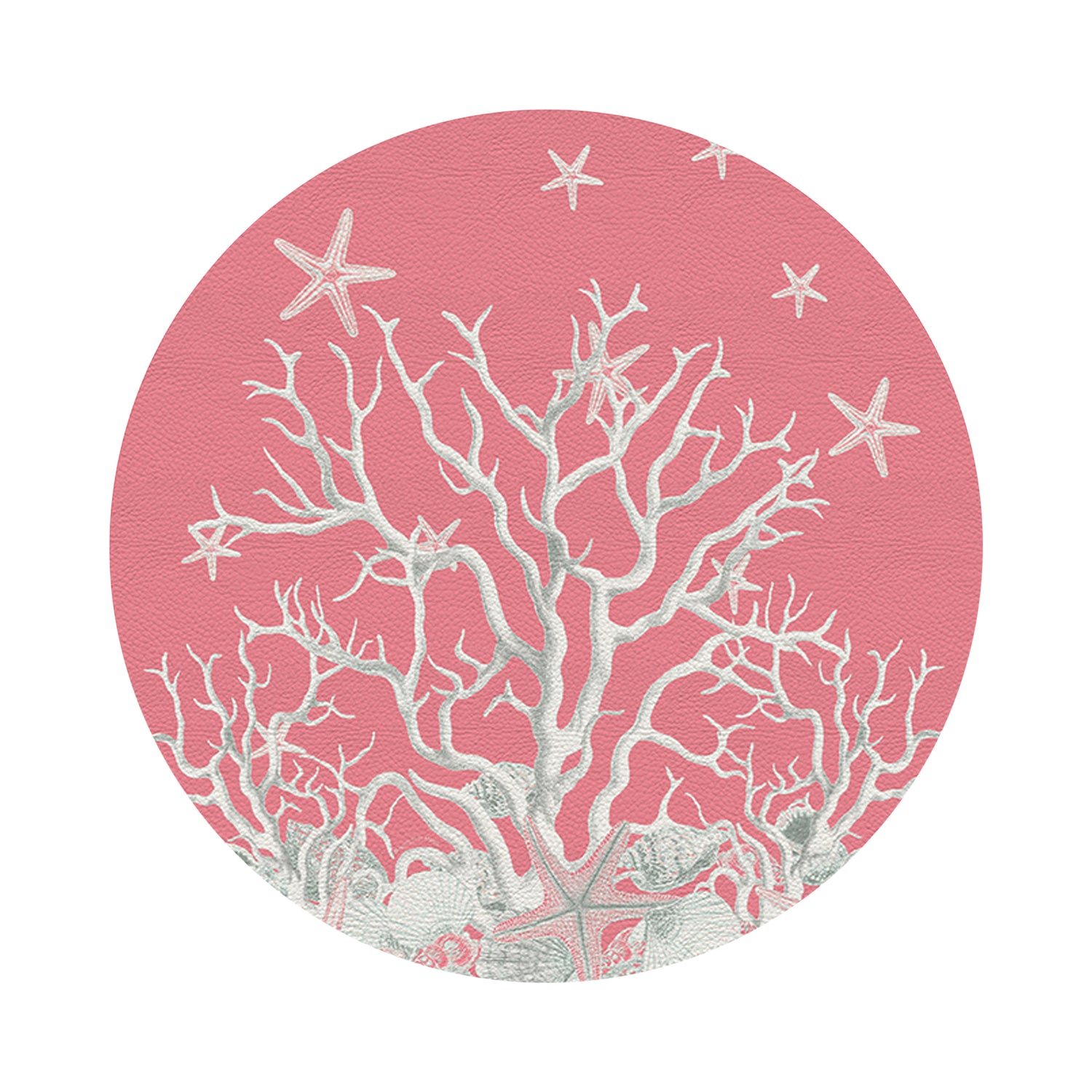 Coral Reef Pink 16&quot; Round Pebble Placemats, Set of 4 - nicolettemayer.com
