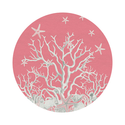Coral Reef Pink 16&quot; Round Pebble Placemats, Set of 4 - nicolettemayer.com
