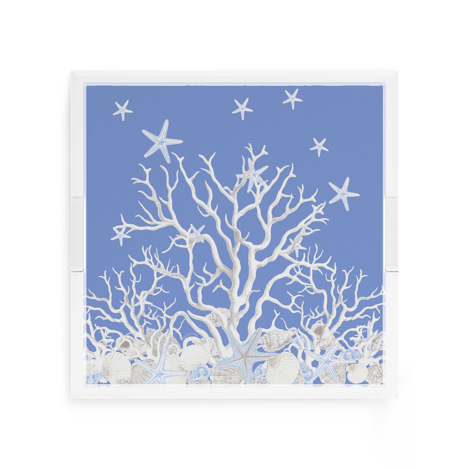 Coral Reef Blue 12X12 Acrylic Tray - nicolettemayer.com
