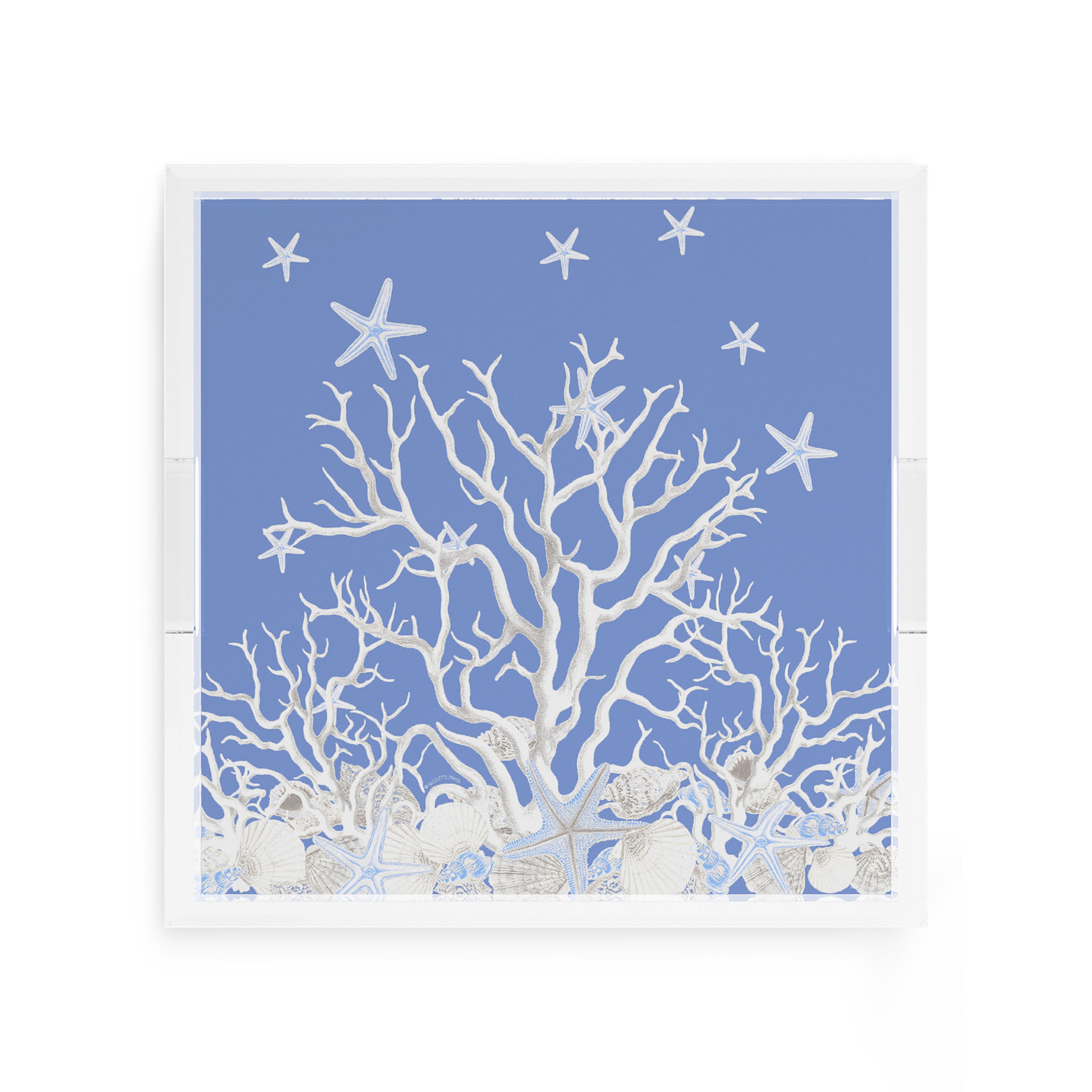 Coral Reef Blue 12X12 Acrylic Tray - nicolettemayer.com
