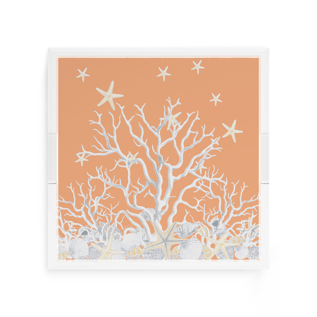Coral Reef Peach 12X12 Acrylic Tray - nicolettemayer.com
