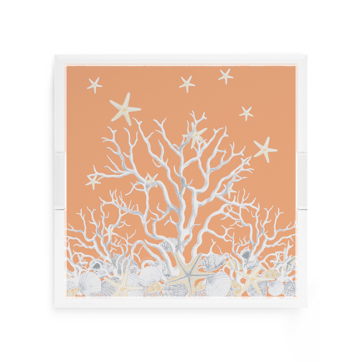Coral Reef Peach 12X12 Acrylic Tray - nicolettemayer.com
