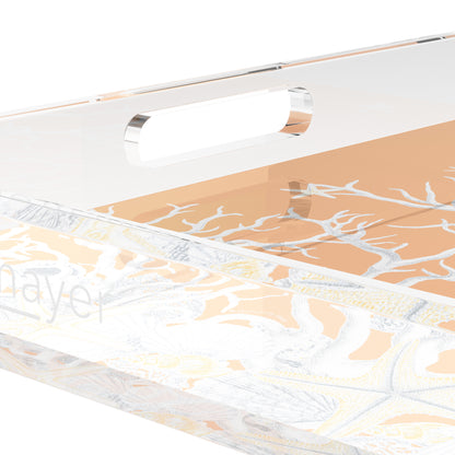 Coral Reef Peach 12X12 Acrylic Tray - nicolettemayer.com
