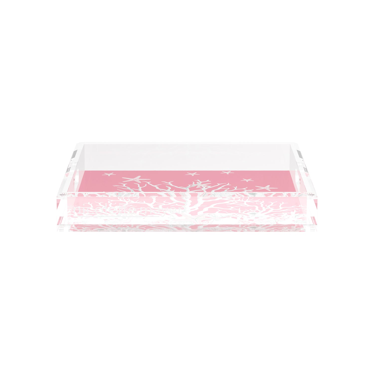 Coral Reef Pink 12X12 Acrylic Tray - nicolettemayer.com
