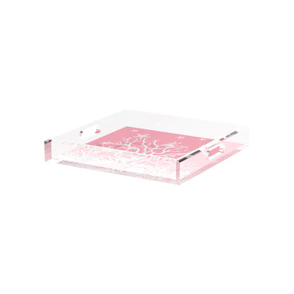 Coral Reef Pink 12X12 Acrylic Tray - nicolettemayer.com
