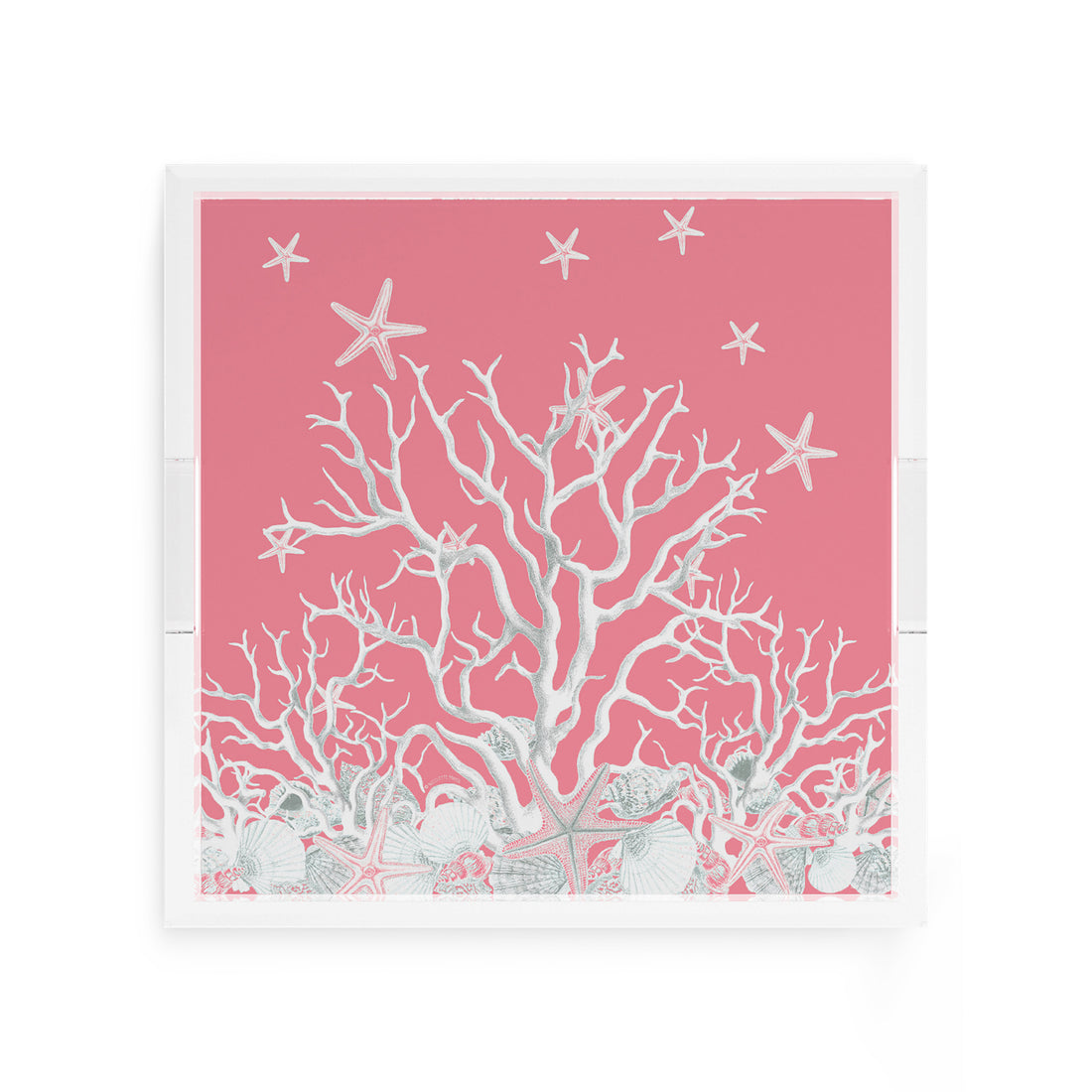 Coral Reef Pink 12X12 Acrylic Tray - nicolettemayer.com
