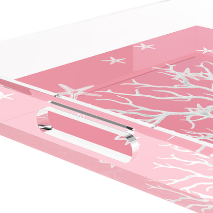 Coral Reef Pink 12X12 Acrylic Tray - nicolettemayer.com
