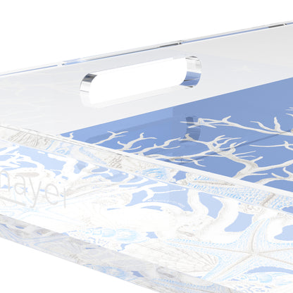 Coral Reef Blue 15X15 Acrylic Tray - nicolettemayer.com
