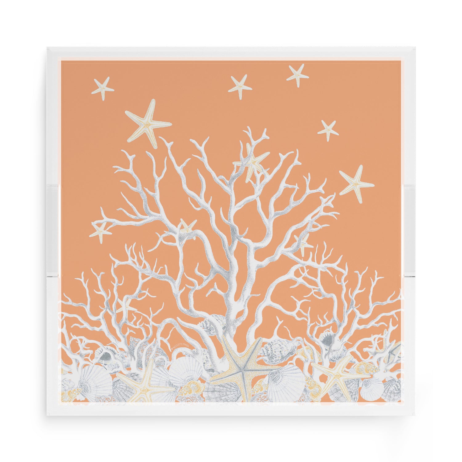 Coral Reef Peach 15X15 Acrylic Tray - nicolettemayer.com
