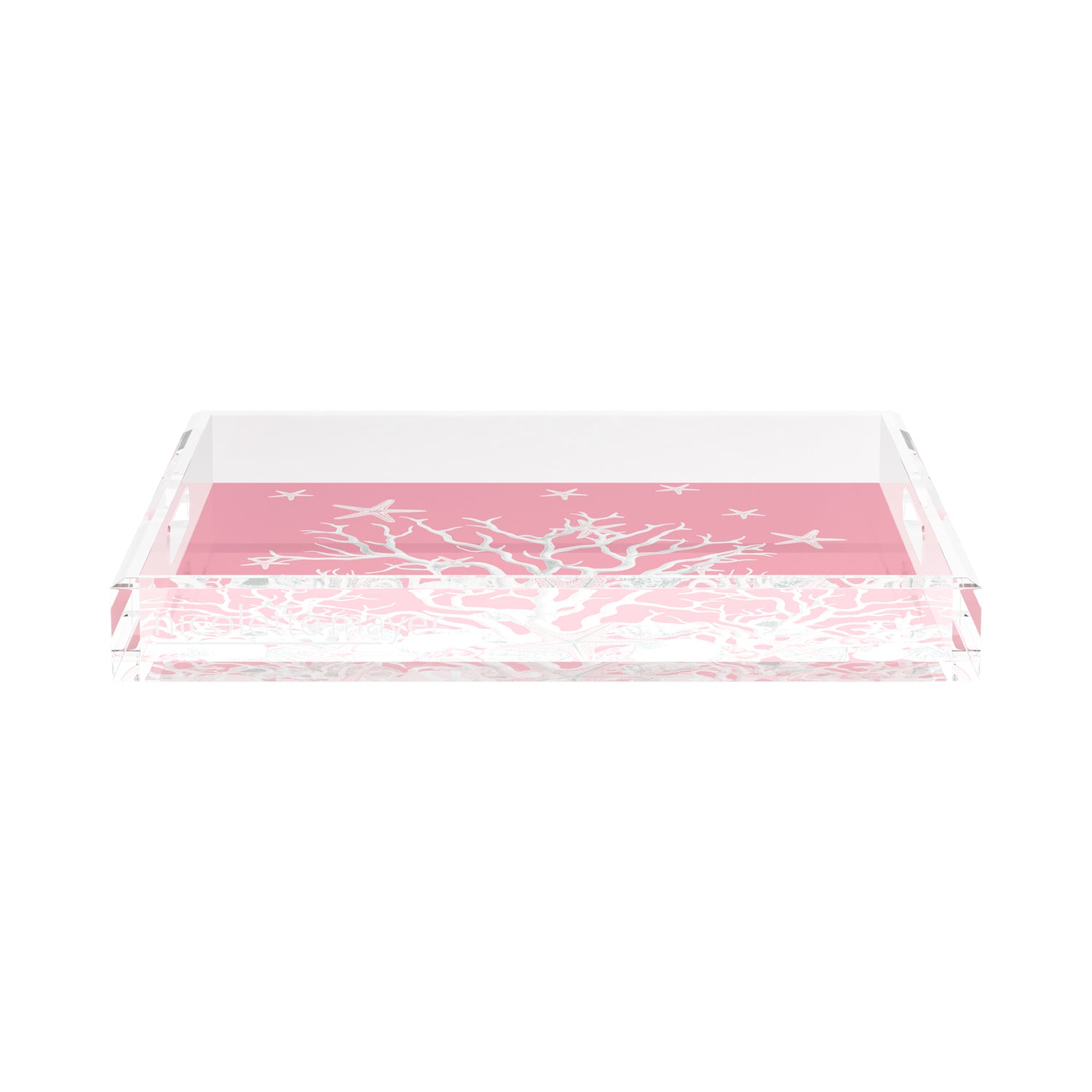 Coral Reef Pink 15X15 Acrylic Tray - nicolettemayer.com
