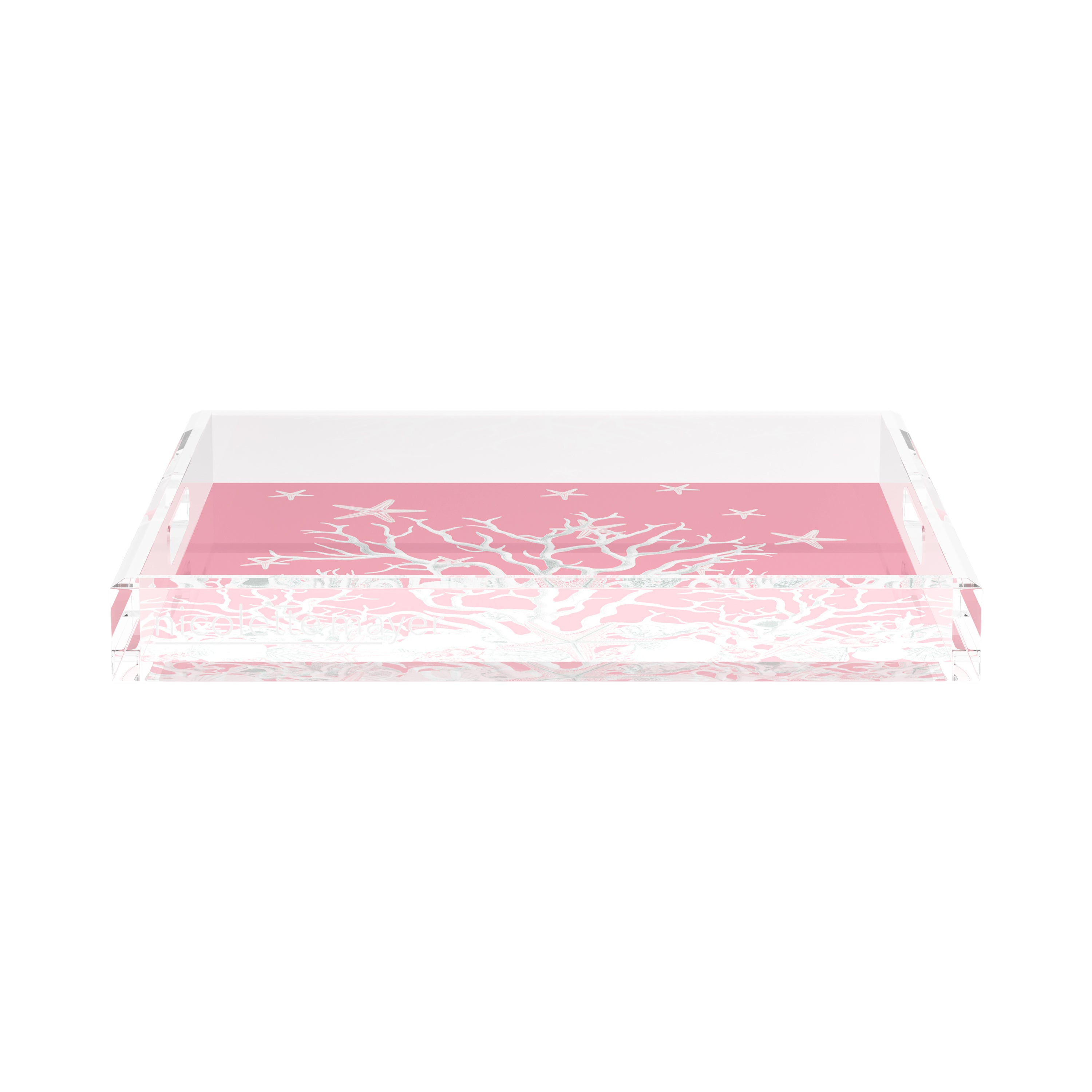 Coral Reef Pink 15X15 Acrylic Tray - nicolettemayer.com
