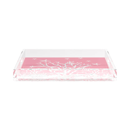Coral Reef Pink 15X15 Acrylic Tray - nicolettemayer.com
