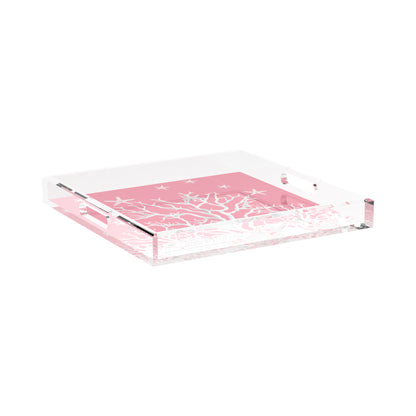 Coral Reef Pink 15X15 Acrylic Tray - nicolettemayer.com

