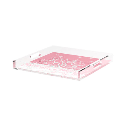 Coral Reef Pink 15X15 Acrylic Tray - nicolettemayer.com
