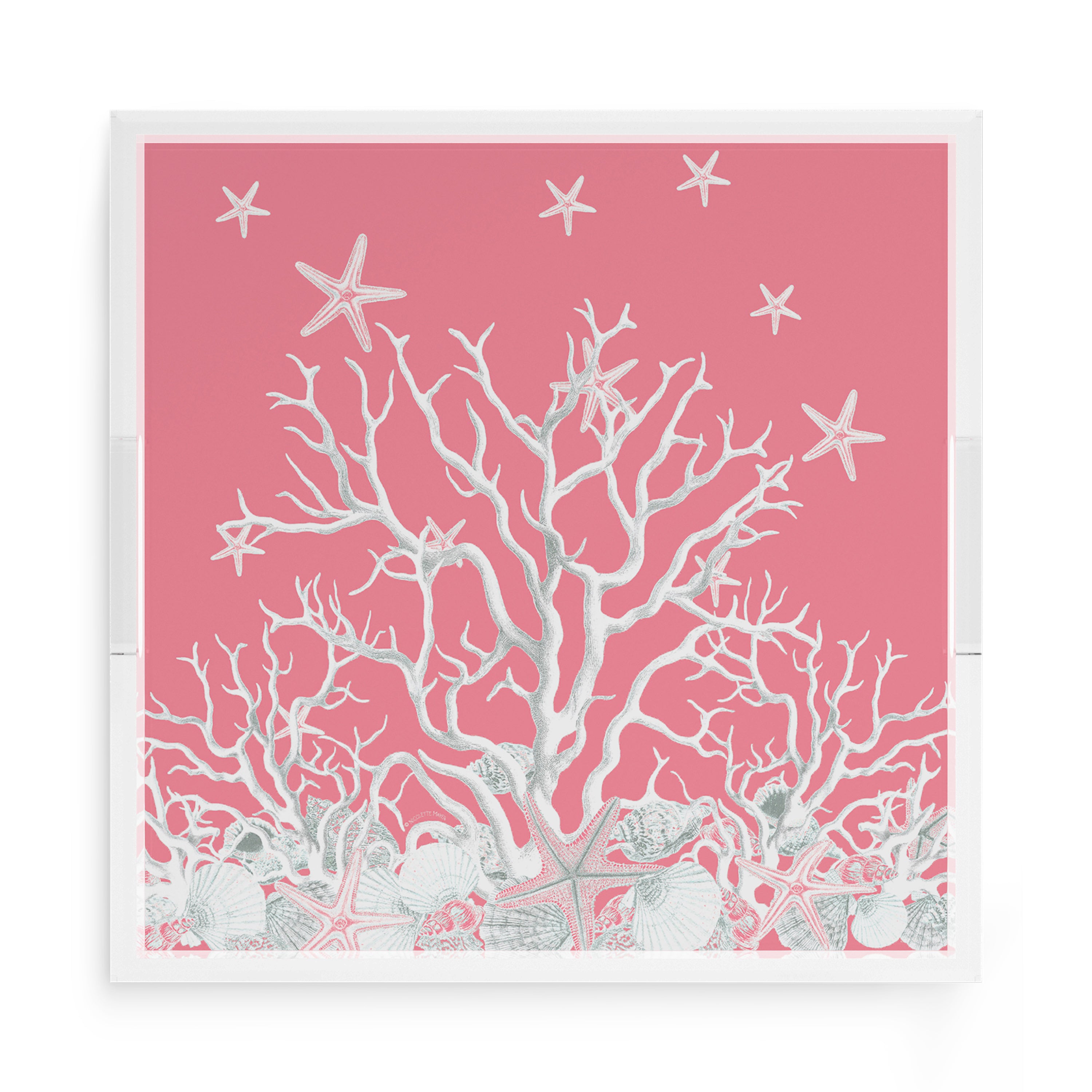 Coral Reef Pink 15X15 Acrylic Tray - nicolettemayer.com
