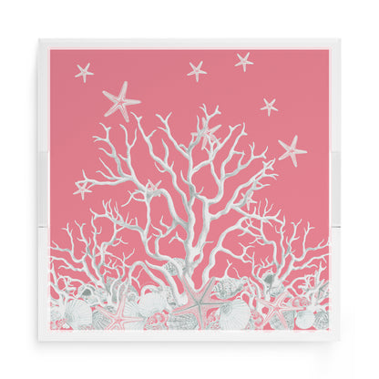 Coral Reef Pink 15X15 Acrylic Tray - nicolettemayer.com
