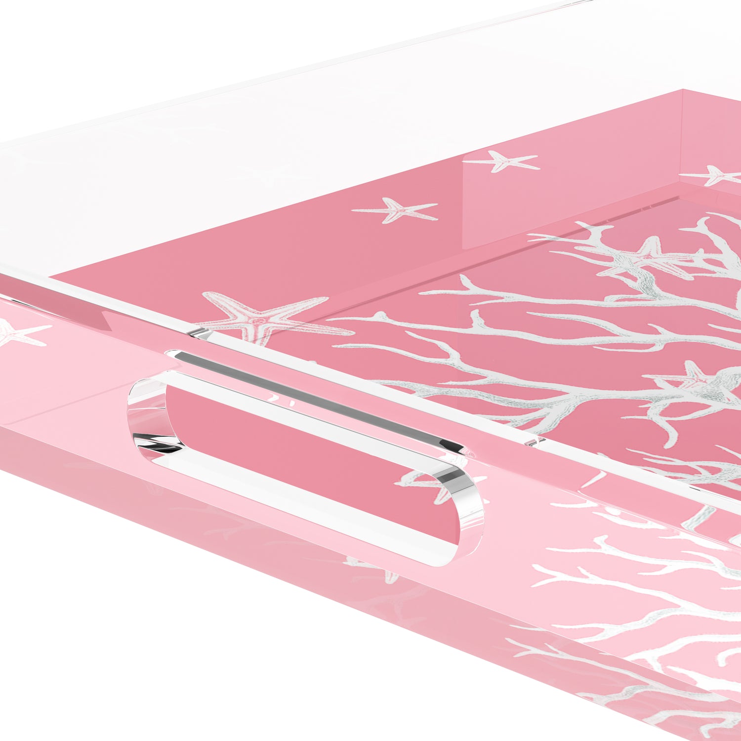 Coral Reef Pink 15X15 Acrylic Tray - nicolettemayer.com
