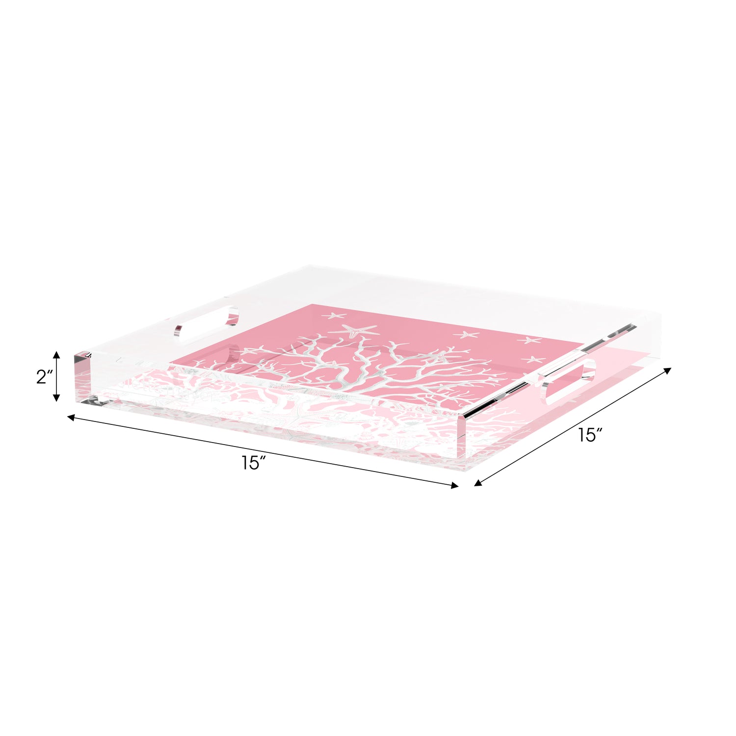 Coral Reef Pink 15X15 Acrylic Tray - nicolettemayer.com
