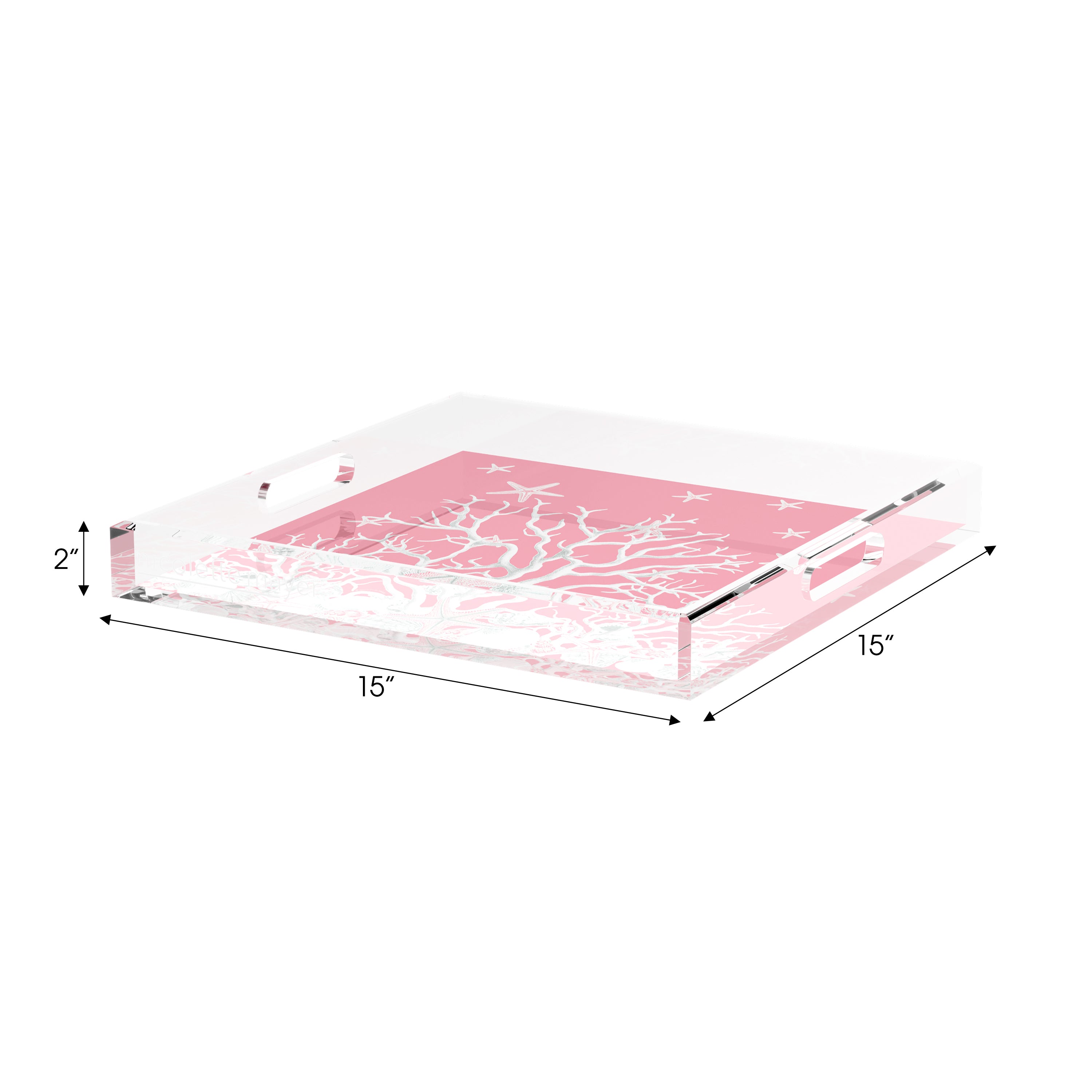 Coral Reef Pink 15X15 Acrylic Tray - nicolettemayer.com
