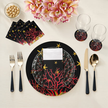 Coral Reef Black 17.5" Rectangle Pebble Placemat, Set Of 4 - nicolettemayer.com
