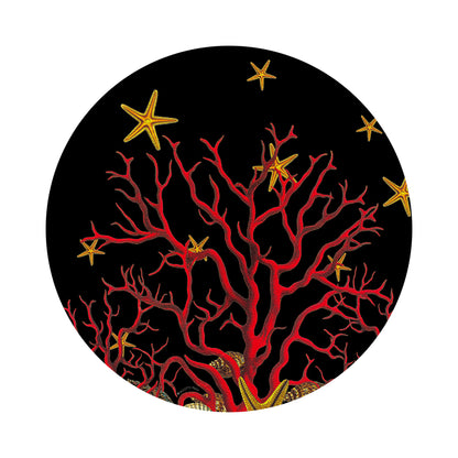 Coral Reef Solid Black 16&quot; Round Pebble Placemats, Set of 4 - nicolettemayer.com

