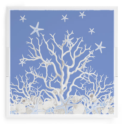 Coral Reef Blue 18X18 Acrylic Tray - nicolettemayer.com
