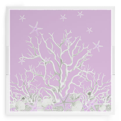 Coral Reef Lilac 18X18 Acrylic Tray - nicolettemayer.com
