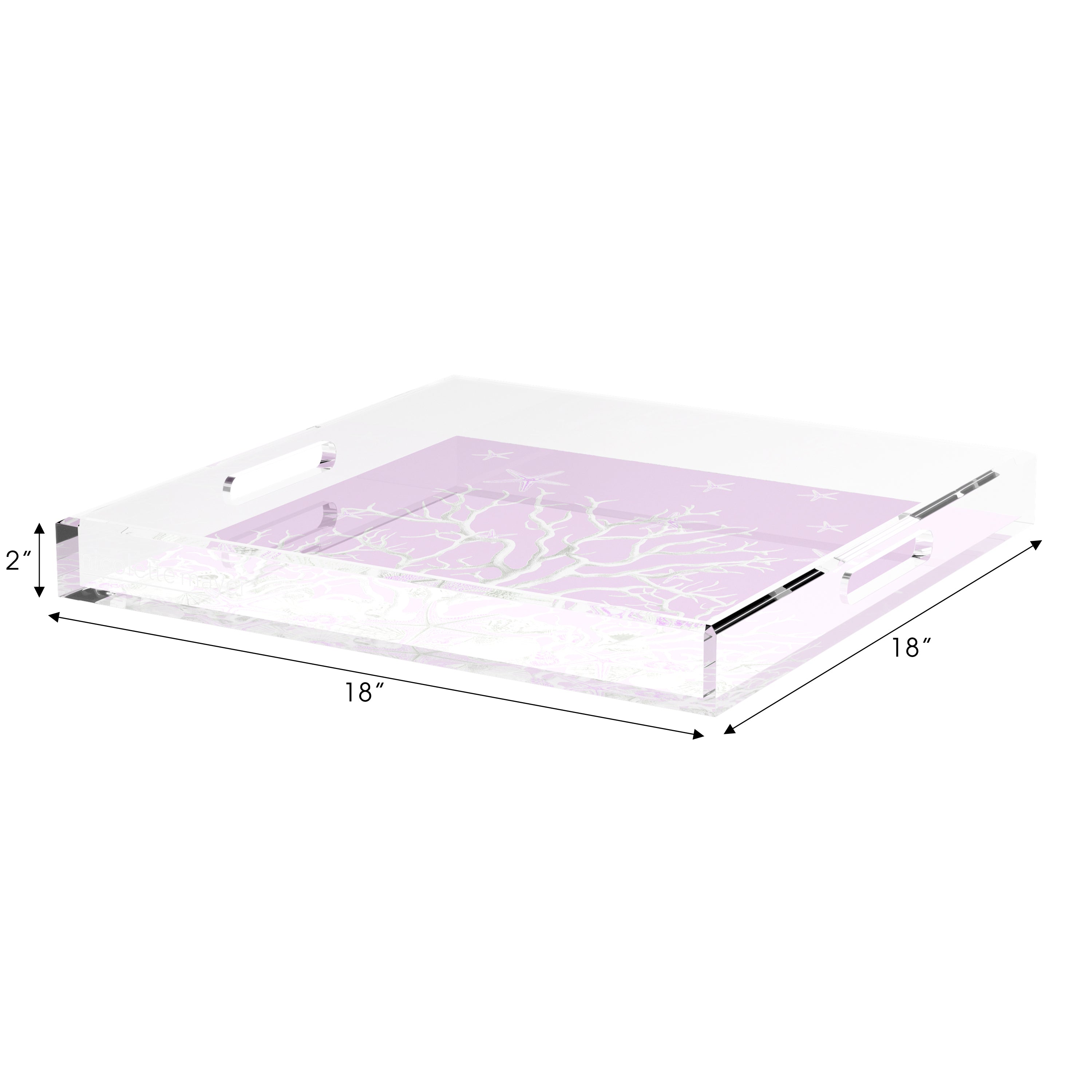 Coral Reef Lilac 18X18 Acrylic Tray - nicolettemayer.com
