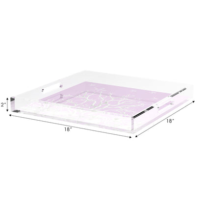 Coral Reef Lilac 18X18 Acrylic Tray - nicolettemayer.com
