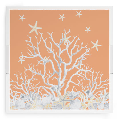 Coral Reef Peach 18X18 Acrylic Tray - nicolettemayer.com
