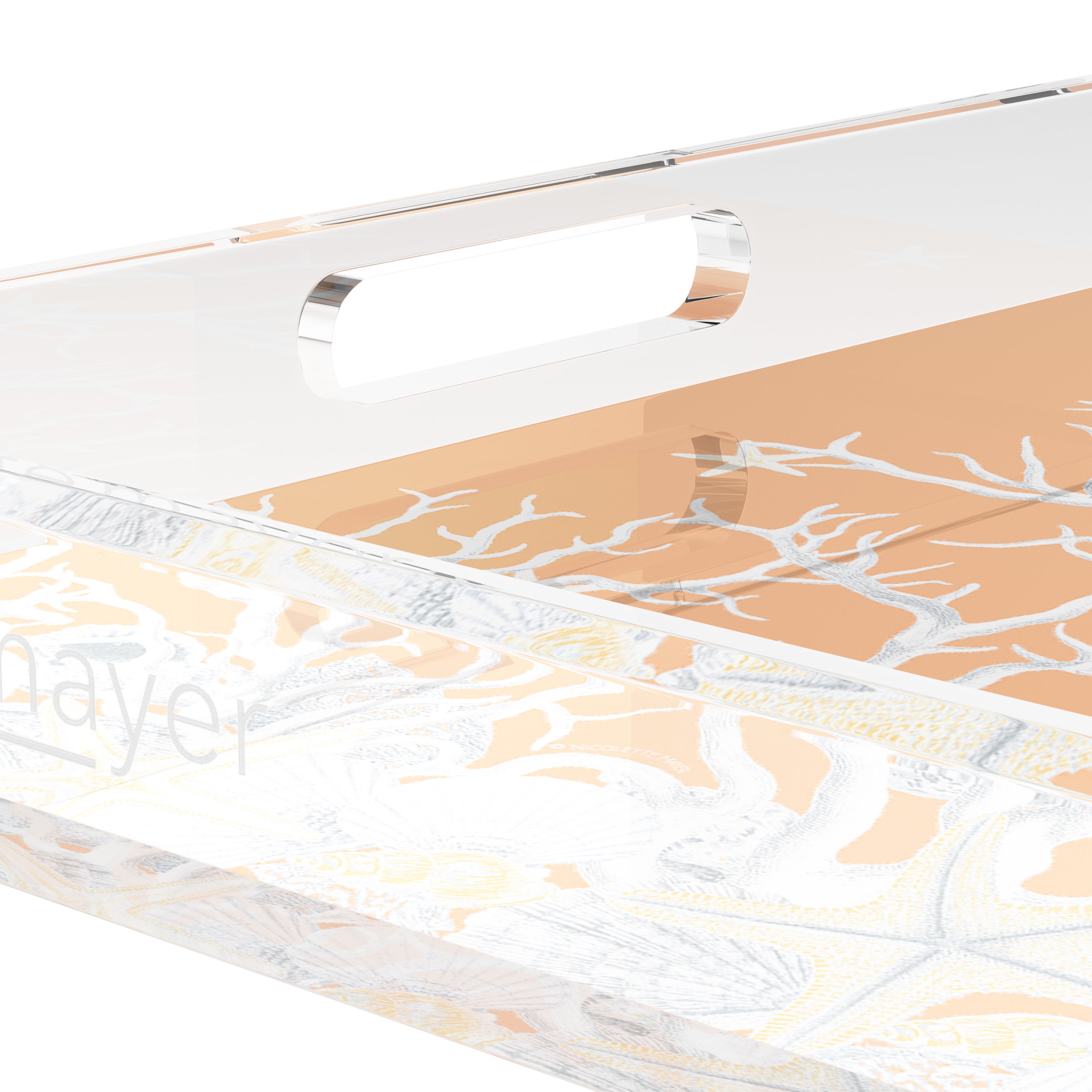 Coral Reef Peach 18X18 Acrylic Tray - nicolettemayer.com
