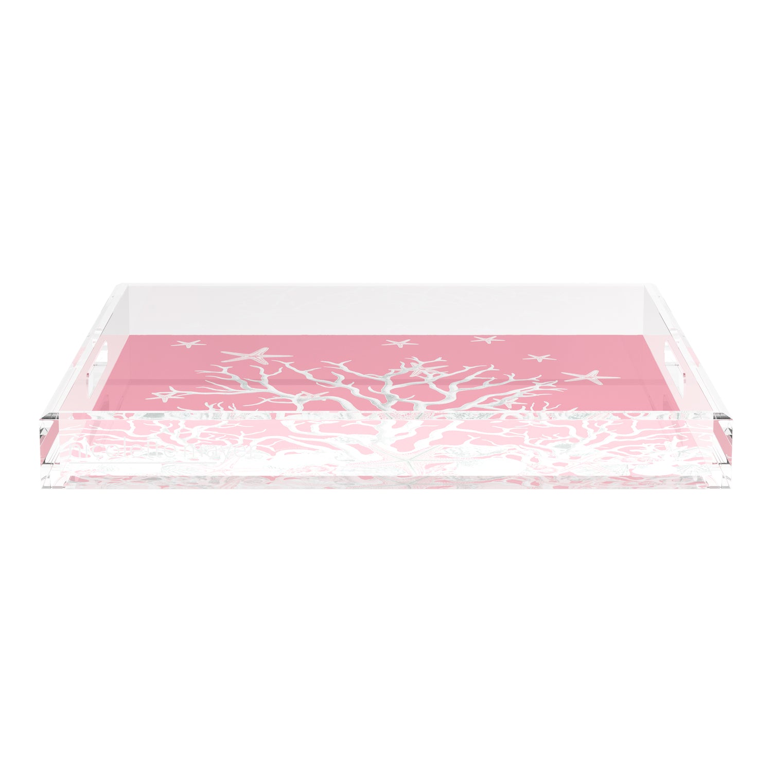 Coral Reef Pink 18X18 Acrylic Tray - nicolettemayer.com
