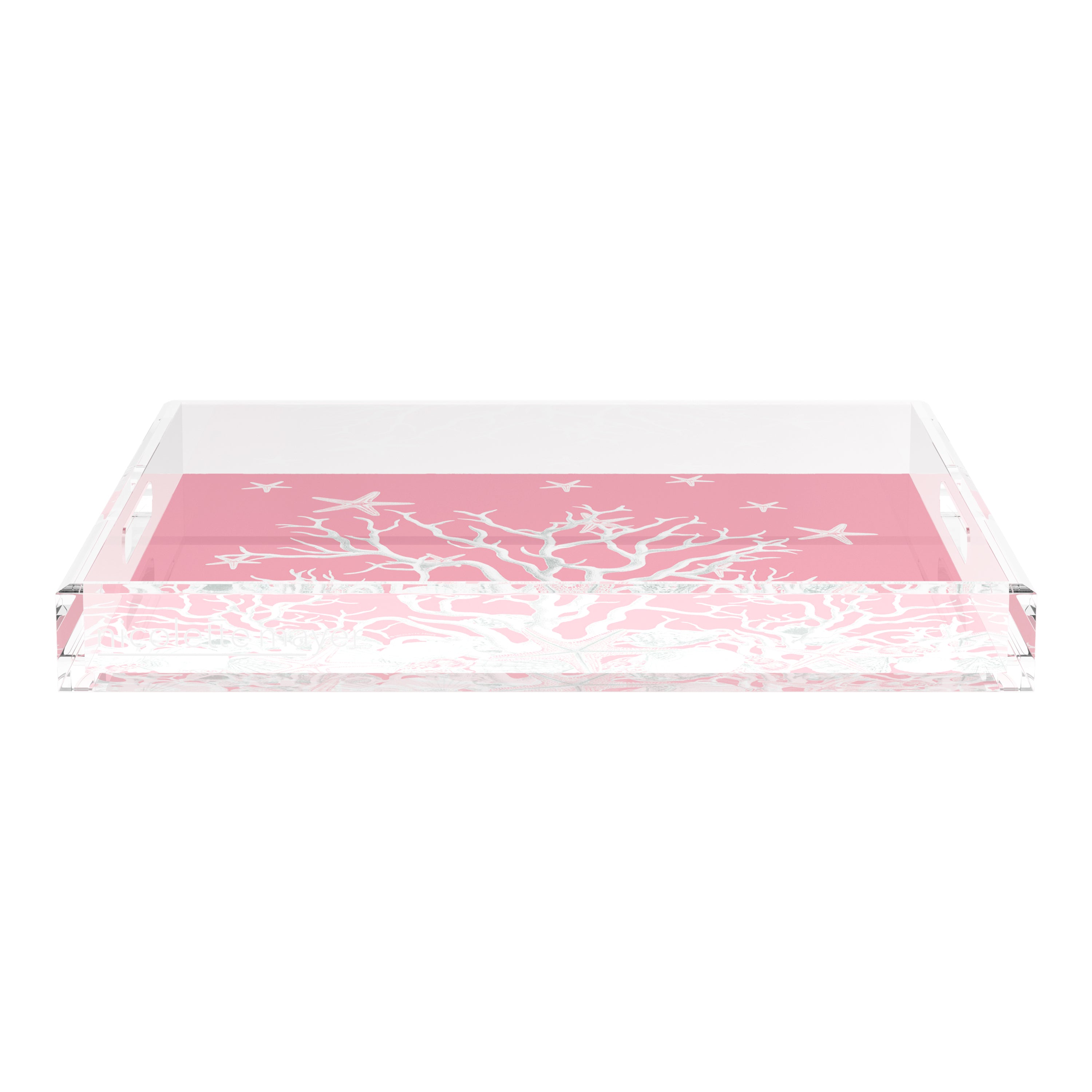 Coral Reef Pink 18X18 Acrylic Tray - nicolettemayer.com

