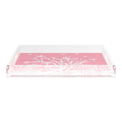 Coral Reef Pink 18X18 Acrylic Tray - nicolettemayer.com
