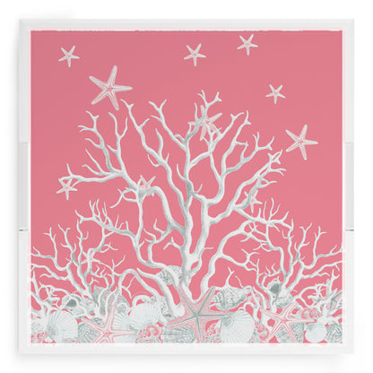 Coral Reef Pink 18X18 Acrylic Tray - nicolettemayer.com
