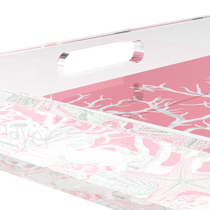 Coral Reef Pink 18X18 Acrylic Tray - nicolettemayer.com
