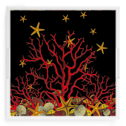 Coral Reef Solid Black 18X18 Acrylic Tray - nicolettemayer.com
