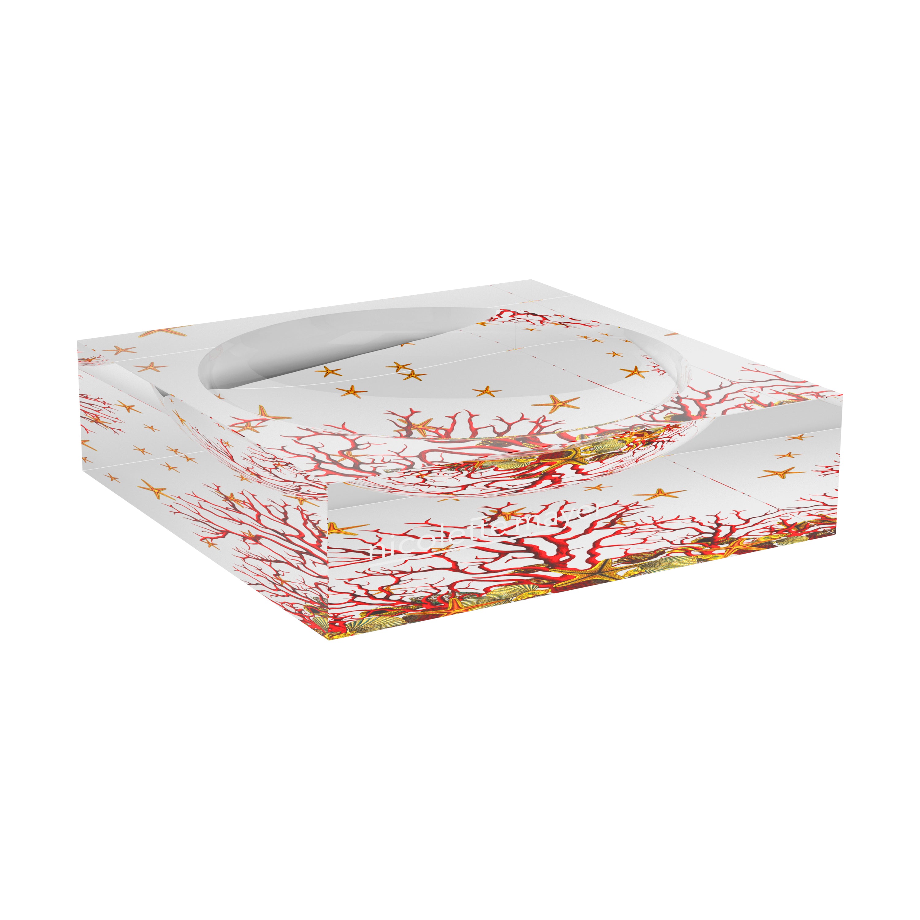 Coral Reef Red Acrylic Candy Catchall Dish