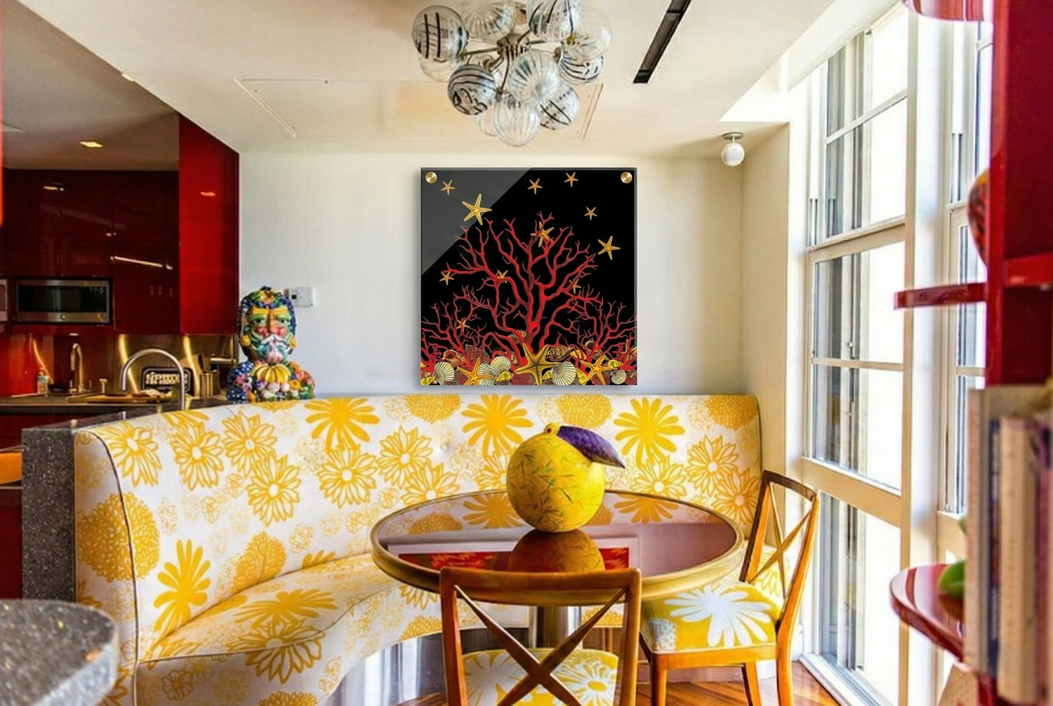 Coral Reef Black – 36x36" Modern Acrylic Wall Art - nicolettemayer.com